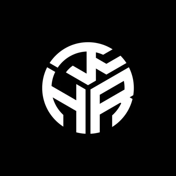 Diseño Del Logotipo Letra Khr Sobre Fondo Negro Khr Iniciales — Vector de stock