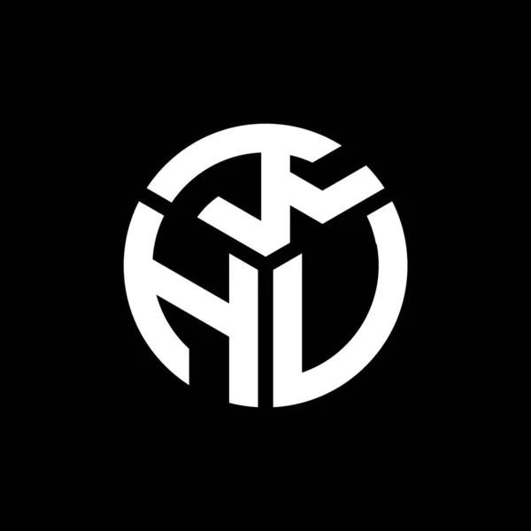 Projekt Logo Litery Khu Czarnym Tle Kreatywne Inicjały Khu Koncepcja — Wektor stockowy