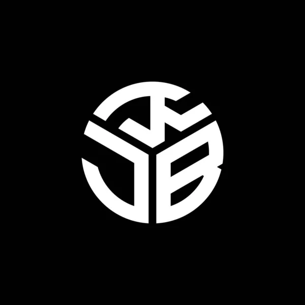 Diseño Del Logotipo Letra Kjb Sobre Fondo Negro Kjb Iniciales — Vector de stock