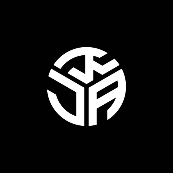 Diseño Del Logotipo Letra Kja Sobre Fondo Negro Kja Iniciales — Vector de stock