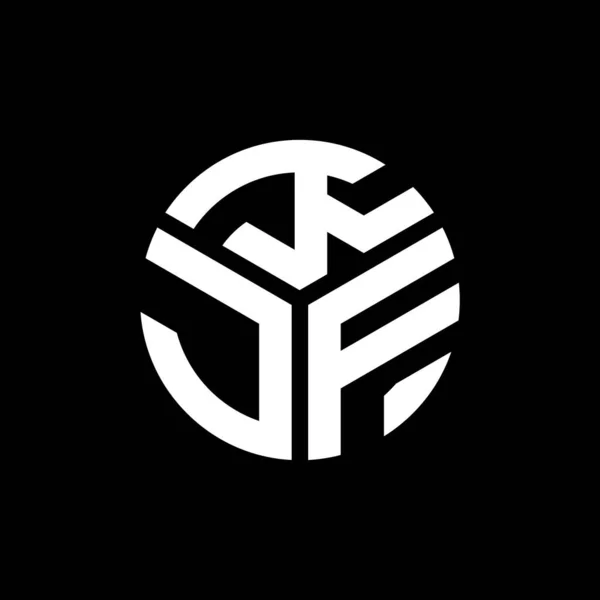 Kjf Lettre Logo Design Sur Fond Noir Kjf Initiales Créatives — Image vectorielle