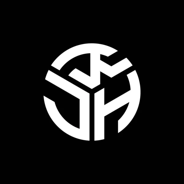 Siyah Arkaplanda Kjh Harf Logosu Tasarımı Kjh Yaratıcı Harflerin Baş — Stok Vektör