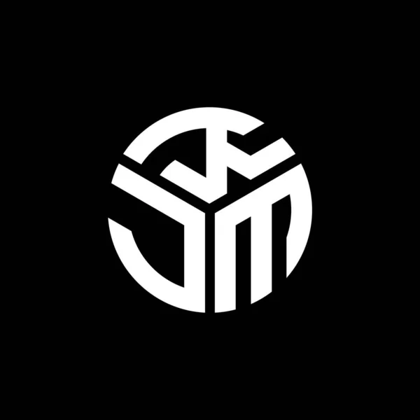 Diseño Del Logotipo Letra Kjm Sobre Fondo Negro Kjm Iniciales — Vector de stock