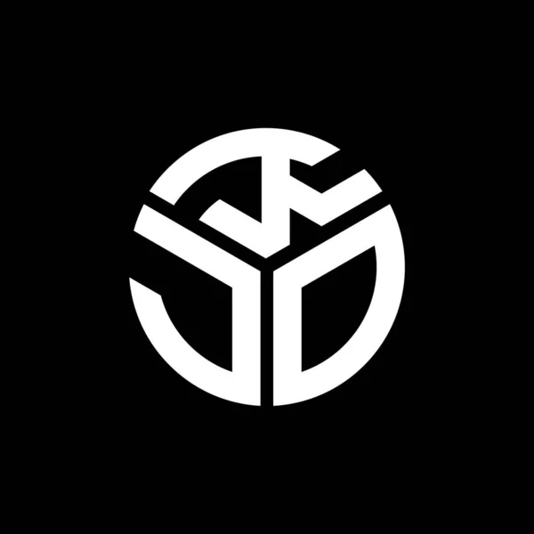 Kjo Schriftzug Logo Design Auf Schwarzem Hintergrund Kjo Kreative Initialen — Stockvektor
