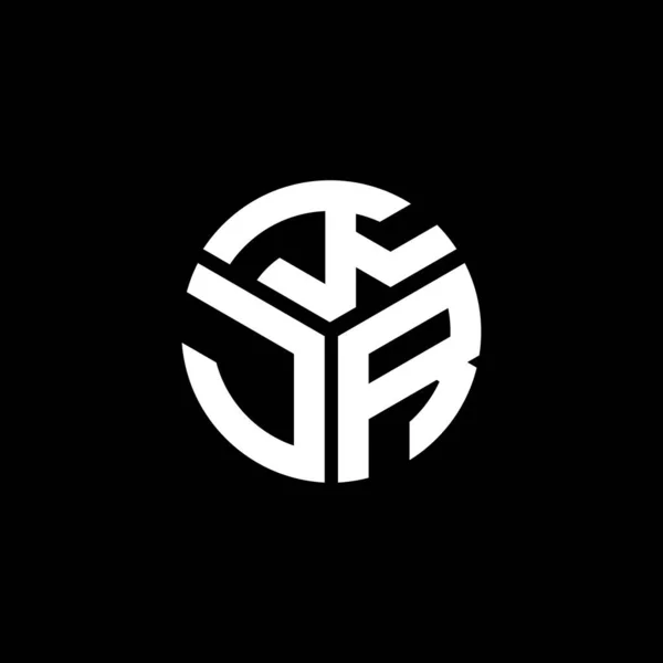 Kjr Design Logotipo Carta Fundo Preto Kjr Iniciais Criativas Conceito — Vetor de Stock
