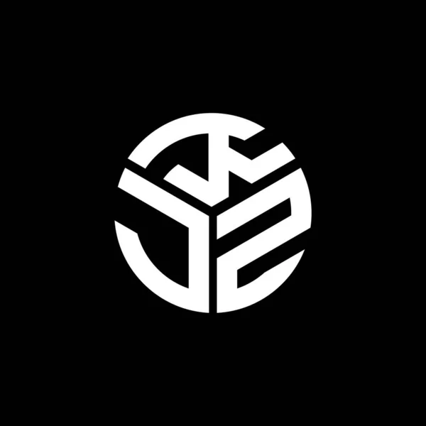 Logo Desain Huruf Kjz Pada Latar Belakang Hitam Kjz Kreatif - Stok Vektor