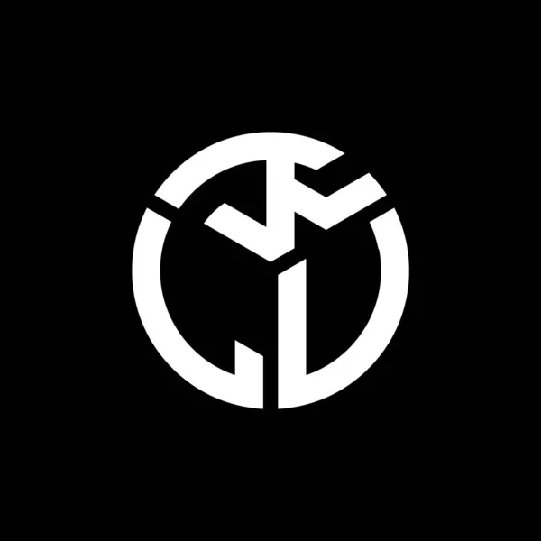 Σχεδιασμός Λογότυπου Γραμμάτων Klv Μαύρο Φόντο Klv Δημιουργική Αρχικά Γράμμα — Διανυσματικό Αρχείο