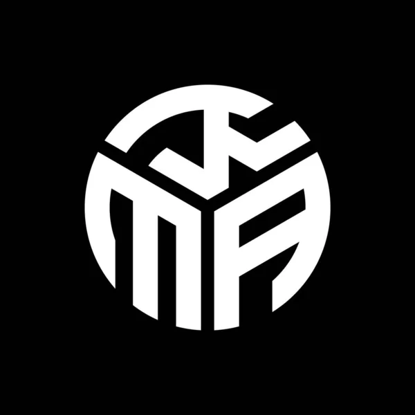 Diseño Del Logotipo Letra Kma Sobre Fondo Negro Kma Iniciales — Vector de stock