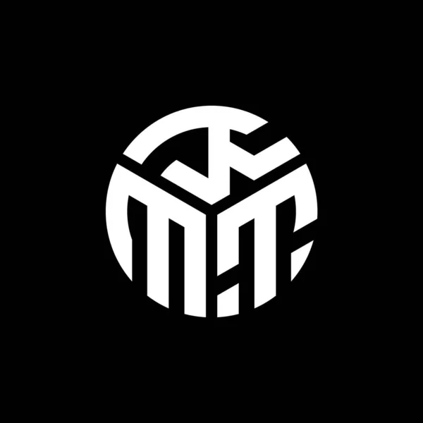 Diseño Del Logotipo Letra Kmt Sobre Fondo Negro Kmt Iniciales — Vector de stock