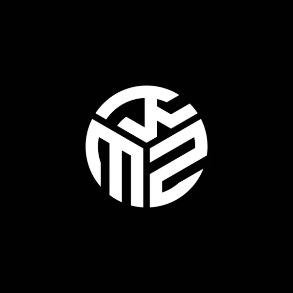Дизайн Логотипа Kmz Черном Фоне Креативные Инициалы Кмз Буквенно Логотипная — стоковый вектор