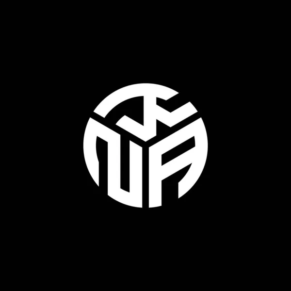 Σχεδιασμός Λογότυπου Γράμματος Kna Μαύρο Φόντο Έννοια Λογοτύπου Δημιουργικά Αρχικά — Διανυσματικό Αρχείο