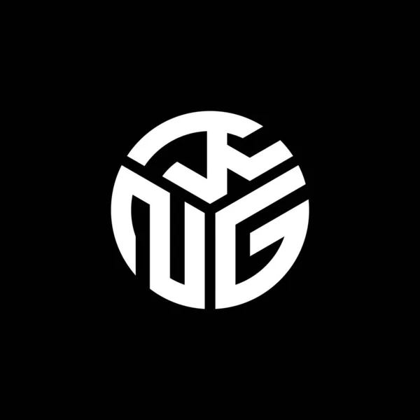 Diseño Del Logotipo Letra Kng Sobre Fondo Negro Kng Iniciales — Vector de stock