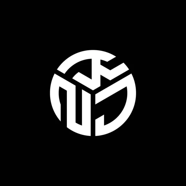Knj Logo Ontwerp Zwarte Achtergrond Knj Creatieve Initialen Letter Logo — Stockvector