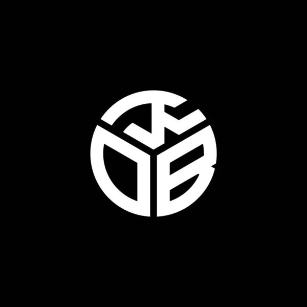 Kob Design Logotipo Carta Fundo Preto Kob Iniciais Criativas Conceito — Vetor de Stock