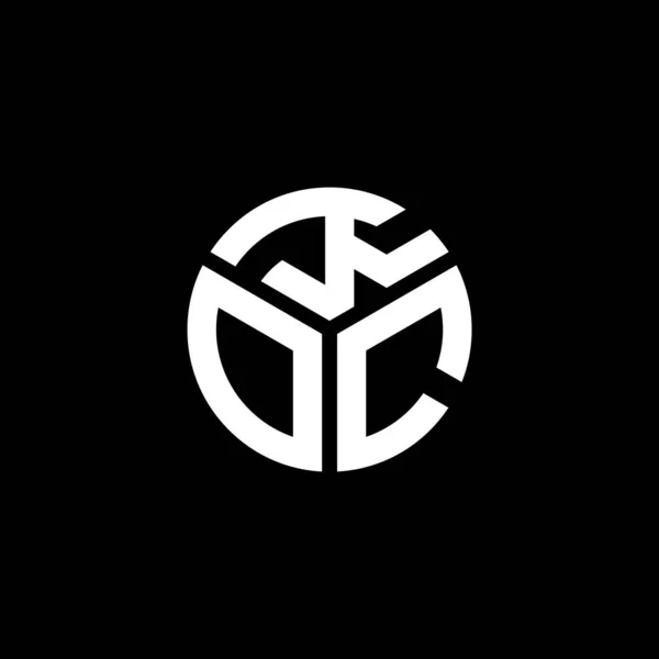 Diseño Del Logotipo Letra Koc Sobre Fondo Negro Koc Iniciales — Vector de stock