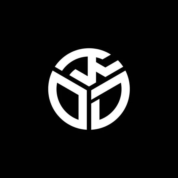 Diseño Del Logotipo Letra Kod Sobre Fondo Negro Kod Iniciales — Vector de stock