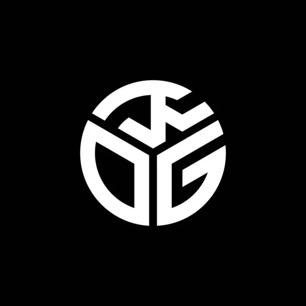 Kog Lettre Logo Design Sur Fond Noir Kog Initiales Créatives — Image vectorielle