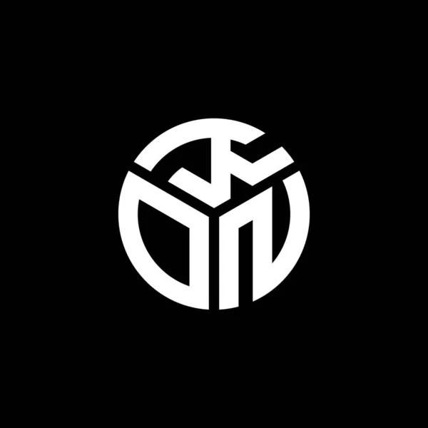 Diseño Del Logotipo Letra Kon Sobre Fondo Negro Kon Iniciales — Vector de stock