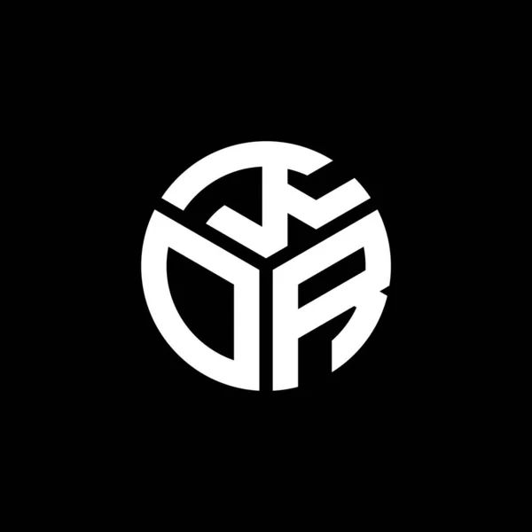 Kor Letter Logo Design Auf Schwarzem Hintergrund Kor Kreative Initialen — Stockvektor