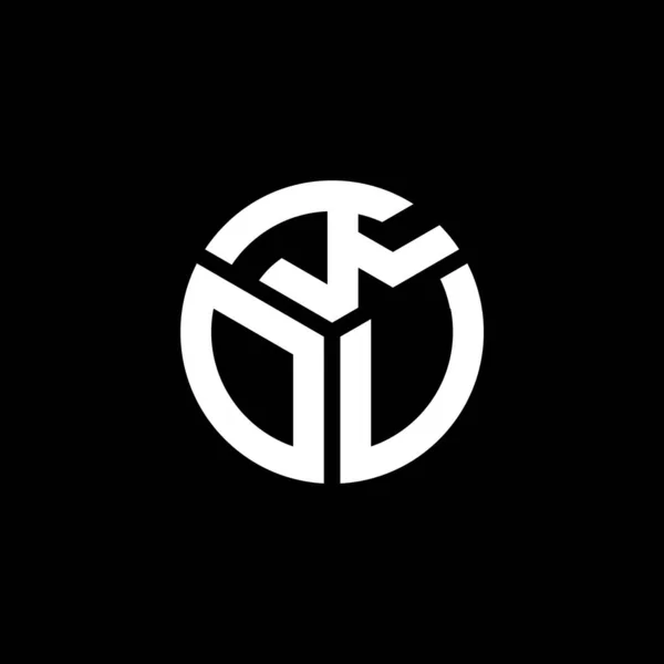 Літерний Дизайн Логотипу Kou Чорному Тлі Творчі Ініціали Kou Мають — стоковий вектор