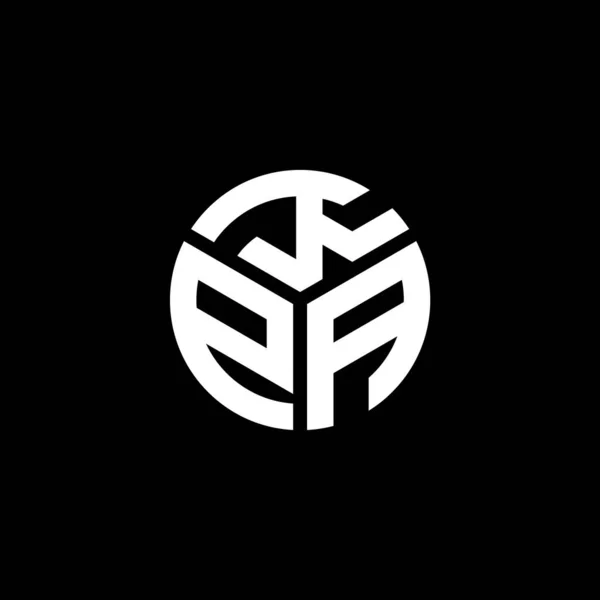 Diseño Del Logotipo Letra Kpa Sobre Fondo Negro Kpa Iniciales — Vector de stock
