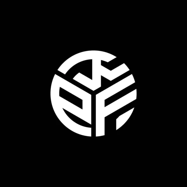 Design Logotipo Carta Kpf Fundo Preto Kpf Iniciais Criativas Conceito — Vetor de Stock