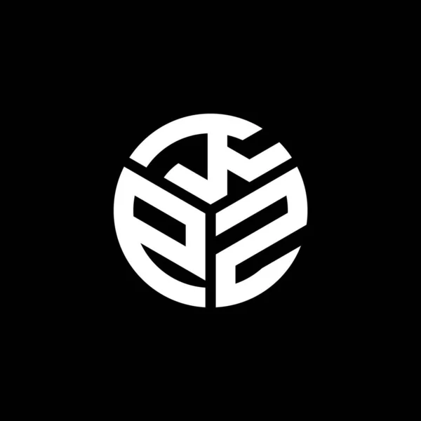Diseño Del Logotipo Letra Kpz Sobre Fondo Negro Kpz Iniciales — Vector de stock