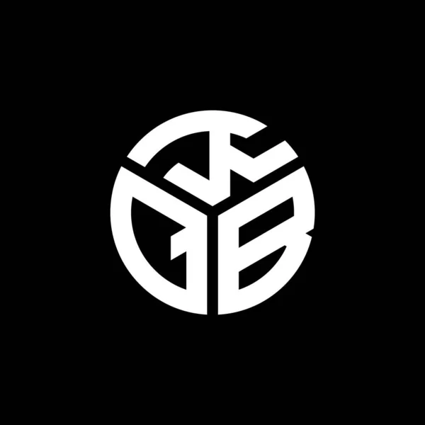 Diseño Del Logotipo Letra Kqb Sobre Fondo Negro Kqb Iniciales — Vector de stock