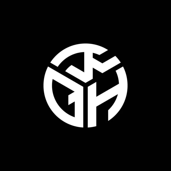 Siyah Arkaplanda Kqh Harf Logosu Tasarımı Kqh Yaratıcı Harflerin Baş — Stok Vektör