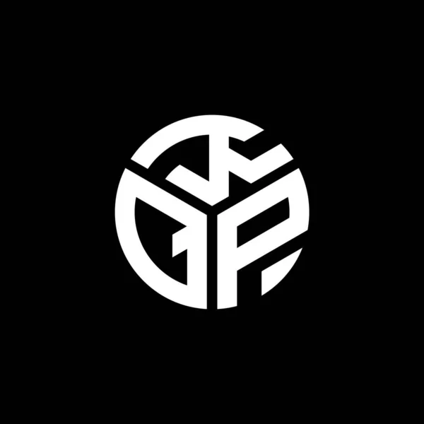 Siyah Arkaplanda Kqp Harf Logosu Tasarımı Kqp Yaratıcı Harflerin Baş — Stok Vektör