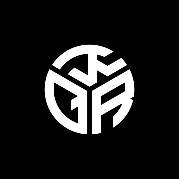 Siyah Arkaplanda Kqr Harf Logosu Tasarımı Kqr Yaratıcı Harflerin Baş — Stok Vektör
