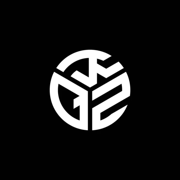 Siyah Arkaplanda Kqz Harf Logosu Tasarımı Kqz Yaratıcı Harflerin Baş — Stok Vektör