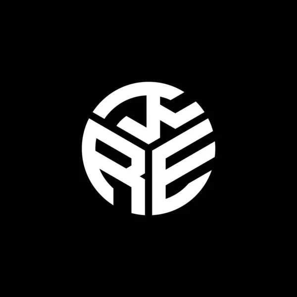 Diseño Del Logotipo Letra Kre Sobre Fondo Negro Kre Iniciales — Archivo Imágenes Vectoriales