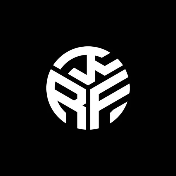 Siyah Arkaplanda Krf Harf Logosu Tasarımı Krf Yaratıcı Harflerin Baş — Stok Vektör