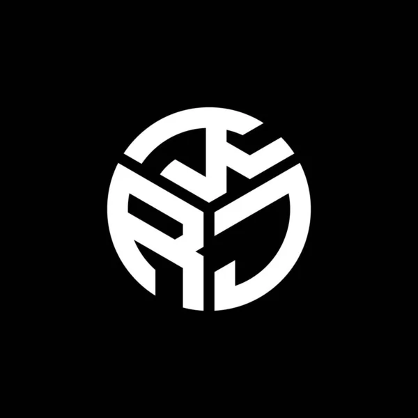Krj Lettera Logo Design Sfondo Nero Krj Creativo Iniziali Lettera — Vettoriale Stock
