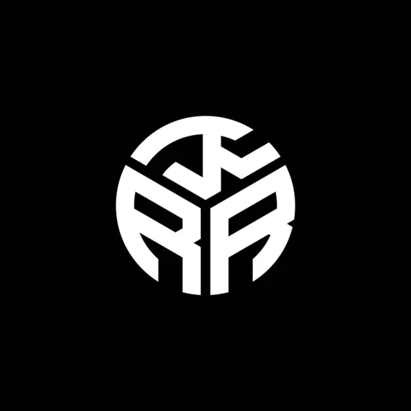 黒の背景にKrrの手紙のロゴデザイン Krrクリエイティブイニシャルレターロゴコンセプト Krrレターデザイン — ストックベクタ