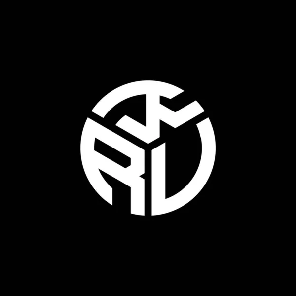 Projekt Logo Litery Kru Czarnym Tle Kreatywne Inicjały Kru Koncepcja — Wektor stockowy