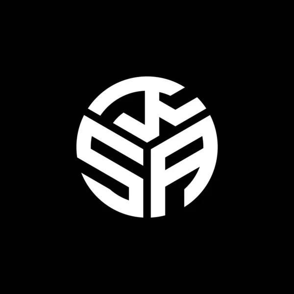 Ksa Lettre Logo Design Sur Fond Noir Ksa Initiales Créatives — Image vectorielle