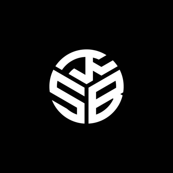 Desain Logo Huruf Ksb Pada Latar Belakang Hitam Ksb Kreatif - Stok Vektor