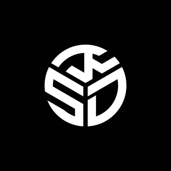 Diseño Del Logotipo Letra Ksd Sobre Fondo Negro Ksd Iniciales — Vector de stock