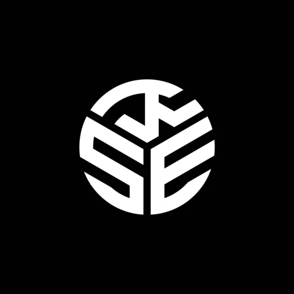 Kse Lettre Logo Design Sur Fond Noir Kse Initiales Créatives — Image vectorielle