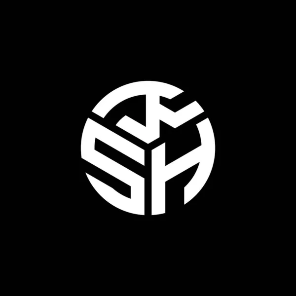 Diseño Del Logotipo Letra Ksh Sobre Fondo Negro Ksh Iniciales — Archivo Imágenes Vectoriales