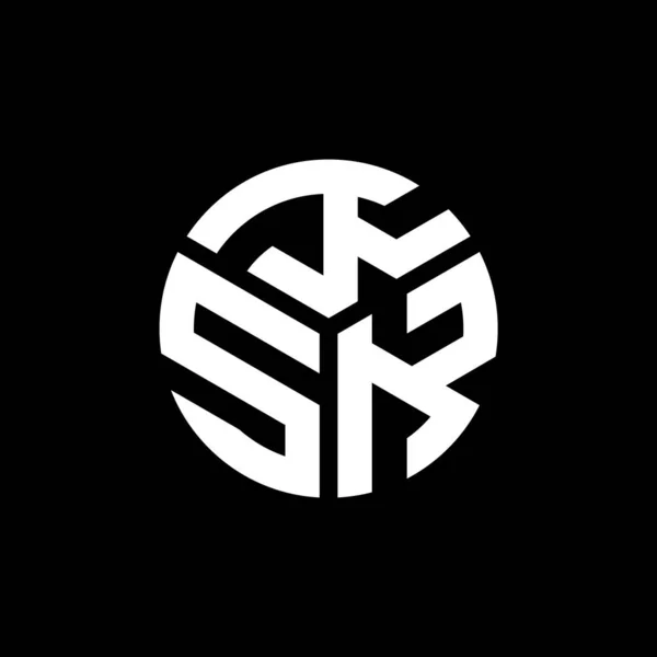 Siyah Arkaplanda Ksk Harf Logosu Tasarımı Ksk Yaratıcı Harflerin Baş — Stok Vektör