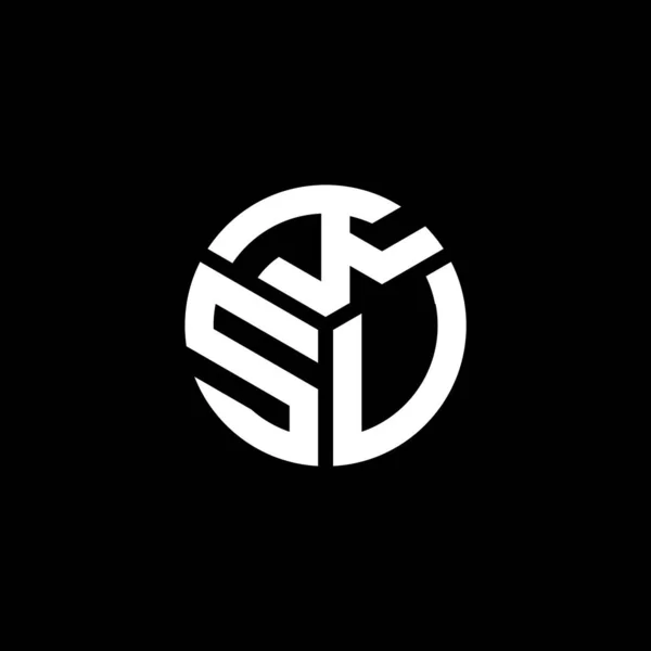 Ksu Lettera Logo Design Sfondo Nero Ksu Creativo Iniziali Lettera — Vettoriale Stock