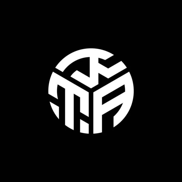 Kta Lettre Logo Design Sur Fond Noir Kta Initiales Créatives — Image vectorielle