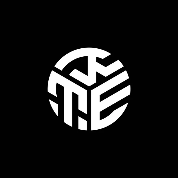 Projekt Logo Litery Kte Czarnym Tle Kreatywne Inicjały Kte Koncepcja — Wektor stockowy