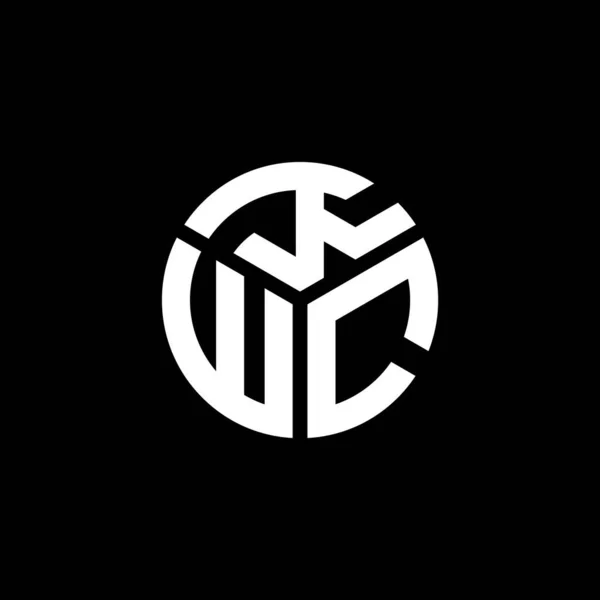 Kwc Lettre Logo Design Sur Fond Noir Kwc Initiales Créatives — Image vectorielle