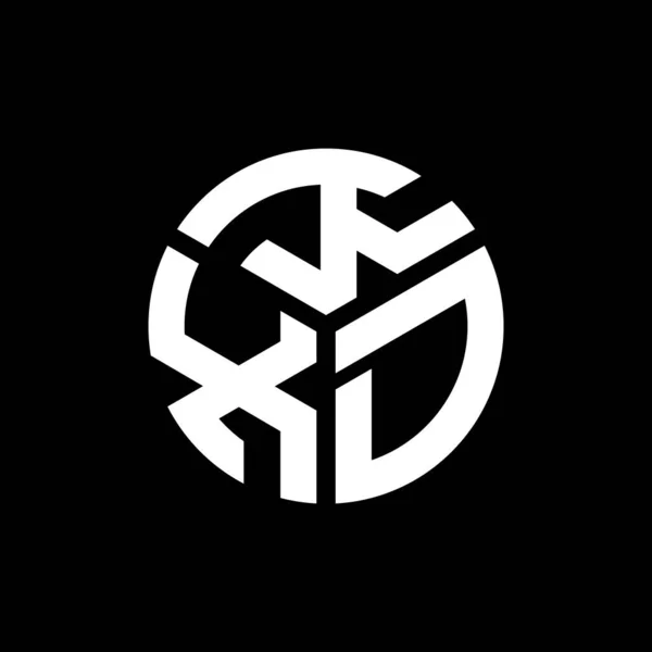Σχεδιασμός Λογότυπου Γραμμάτων Kxd Μαύρο Φόντο Kxd Δημιουργικό Πρωτότυπο Γράμμα — Διανυσματικό Αρχείο