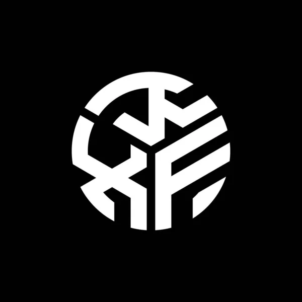 Siyah Arkaplanda Kxf Harf Logosu Tasarımı Kxf Yaratıcı Harflerin Baş — Stok Vektör