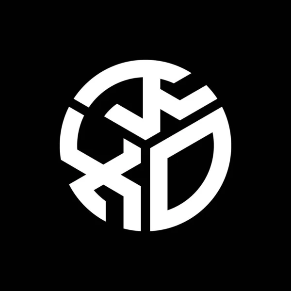 Diseño Del Logotipo Letra Kxo Sobre Fondo Negro Kxo Iniciales — Vector de stock